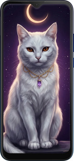 Силиконовый чехол Mystic White Cat Gothic Dark Purple Gold для Motorola G8 Power Lite - 6805u-2032 изображение 