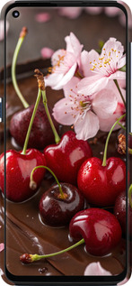 3D пластиковый матовый чехол Вишня в шоколаде для Motorola G9 Plus - 6698m-2104 изображение 