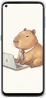 Силикон с усиленными углами чехол Funny Capybara CEO Working для Motorola G9 Plus - 6777sp-2104 изображение 