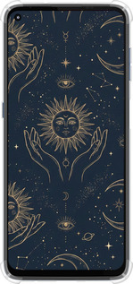 Силикон с усиленными углами чехол Celestial Harmony: Sun & Moon Gold Mystic Pattern для Motorola G9 Plus - 6778sp-2104 изображение 