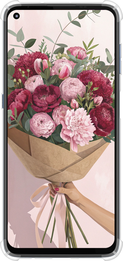 Силіконовий протиударний с посиленими кутами чехол Півонії 1 для Motorola G9 Plus - 6705sp-2104 изображение 