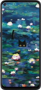Силиконовый чехол Чехол с изображением водяных лилий Моне и кошек для Motorola G9 Plus - 6399u-2104 изображение 