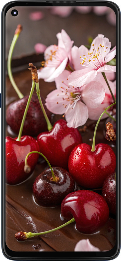 Силиконовый чехол Вишня в шоколаде для Motorola G9 Plus - 6698u-2104 изображение 