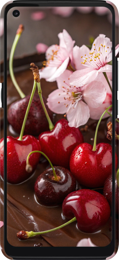 3D пластиковый матовый чехол Вишня в шоколаде для Motorola G9 Power - 6698m-2229 изображение 