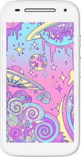 Силиконовый чехол Розовая галактика для Motorola Moto E - 4146u-373 изображение 