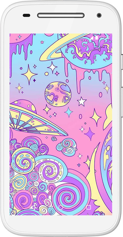 Силиконовый чехол Розовая галактика для Motorola Moto E - 4146u-373 изображение 