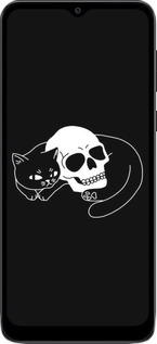 TPU чехол Із зображенням кота та черепа для Motorola Moto E13 - 6491b-3053 изображение 