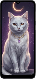 TPU чехол Mystic White Cat Gothic Dark Purple Gold для Motorola Moto E13 - 6805b-3053 изображение 