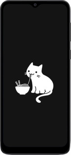 Силиконовый чехол С милым котом на черном фоне для Motorola Moto E13 - 6528u-3053 изображение 
