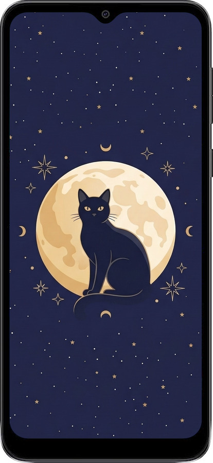 Силиконовый чехол Cute Cat Celestial/Witchy для Motorola Moto E13 - 6787u-3053 изображение 