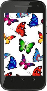 Силиконовый чехол Красочные мотыльки для Motorola Moto E2 - 4761u-377 изображение 