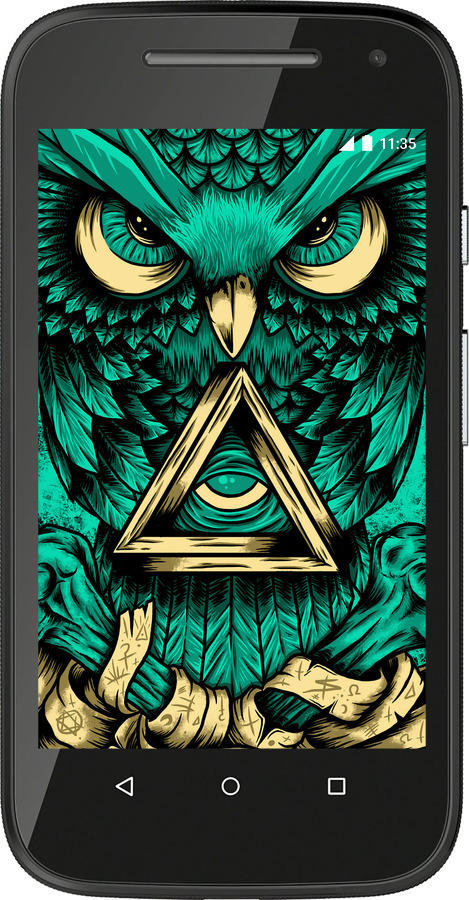 Силиконовый чехол Сова Арт-тату для Motorola Moto E2 - 3971u-377 изображение 