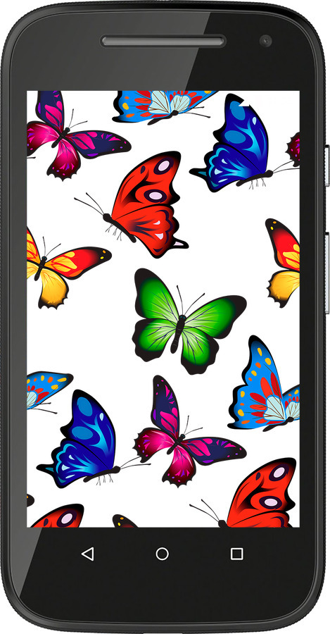 Силиконовый чехол Красочные мотыльки для Motorola Moto E2 - 4761u-377 изображение 