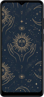 Силіконовий чехол Celestial Harmony: Sun & Moon Gold Mystic Pattern для Motorola Moto E22 - 6778u-2974 изображение 