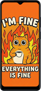 Силиконовый чехол Funny Cat для Motorola Moto E22 - 6786u-2974 изображение 