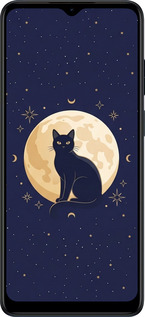 Силиконовый чехол Cute Cat Celestial/Witchy для Motorola Moto E22 - 6787u-2974 изображение 
