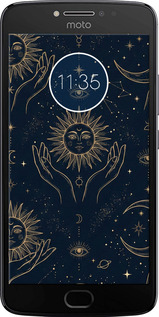 Силиконовый чехол Celestial Harmony: Sun & Moon Gold Mystic Pattern для Motorola Moto E4 Plus - 6778u-1000 изображение 