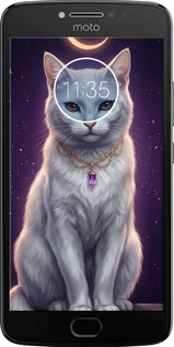 Силиконовый чехол Mystic White Cat Gothic Dark Purple Gold для Motorola Moto E4 Plus - 6805u-1000 изображение 