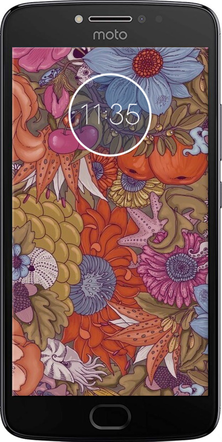 Силиконовый чехол Абстрактные цветы для Motorola Moto E4 Plus - 6526u-1000 изображение 