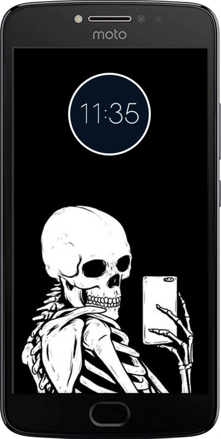 Силиконовый чехол Скелет делает Selfie для Motorola Moto E4 Plus - 6535u-1000 изображение 