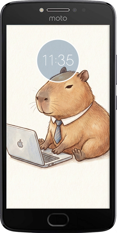 Силиконовый чехол Funny Capybara CEO Working для Motorola Moto E4 Plus - 6777u-1000 изображение 
