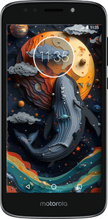 Силиконовый чехол Кит в космосе для Motorola Moto E5 Play - 6328u-1429 изображение 