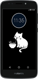Силіконовий чехол Милий кіт на чорному фоні для Motorola Moto E5 Play - 6528u-1429 изображение 
