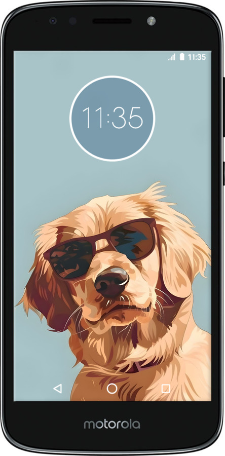 Силиконовый чехол Пес в очках для Motorola Moto E5 Play - 6381u-1429 изображение 