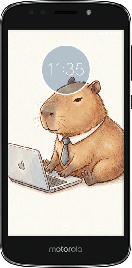 Силіконовий чехол Funny Capybara CEO Working для Motorola Moto E5 Play - 6777u-1429 изображение 