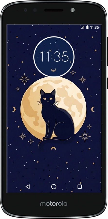 Силиконовый чехол Cute Cat Celestial/Witchy для Motorola Moto E5 Play - 6787u-1429 изображение 