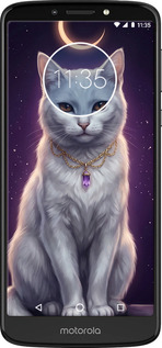 Силіконовий чехол Mystic White Cat Gothic Dark Purple Gold для Motorola Moto E5 Plus - 6805u-1412 изображение 
