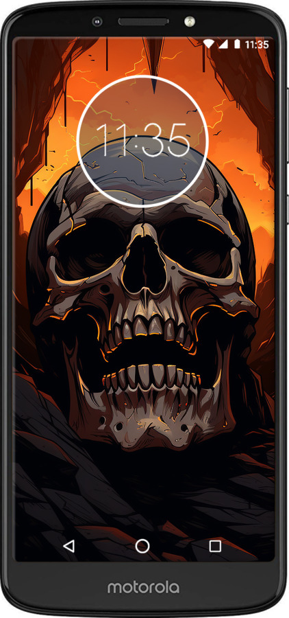 Силиконовый чехол Череп в пещере для Motorola Moto E5 Plus - 5959u-1412 изображение 