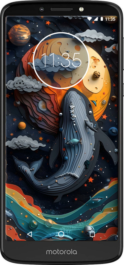 Силіконовий чехол Кит у космосі для Motorola Moto E5 Plus - 6328u-1412 изображение 