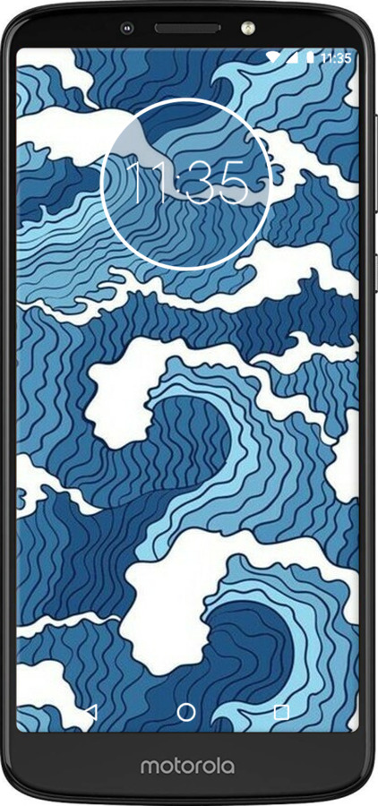Силиконовый чехол Абстрактный рисунок морских волн для Motorola Moto E5 Plus - 6538u-1412 изображение 