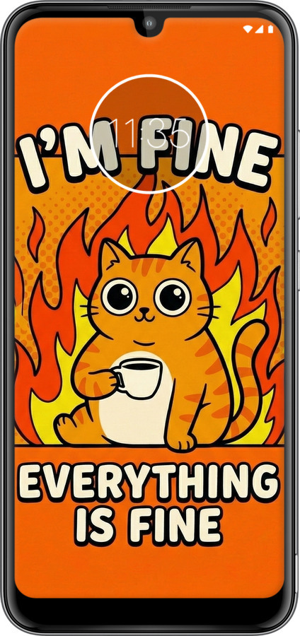 Силиконовый чехол Funny Cat для Motorola Moto E6 Plus - 6786u-1780 изображение 