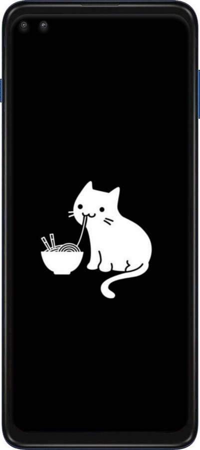 Силіконовий чехол Милий кіт на чорному фоні для Motorola Moto G Plus - 6528u-2202 изображение 