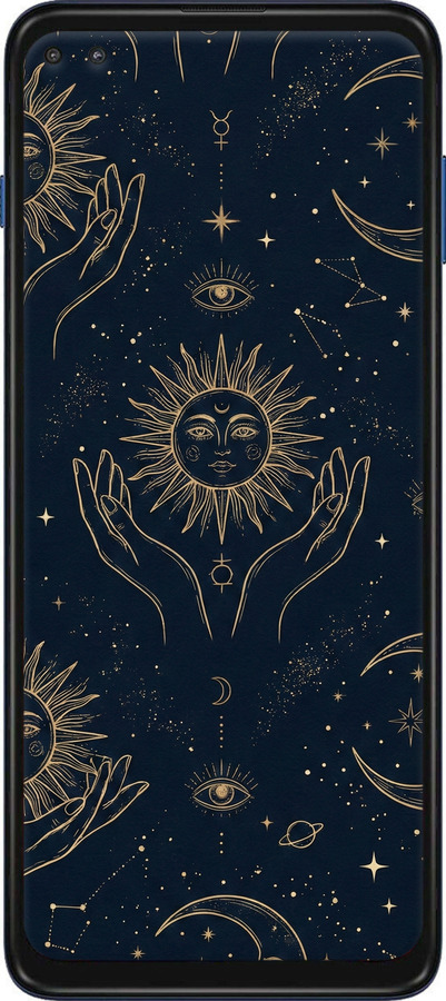 Силіконовий чехол Celestial Harmony: Sun & Moon Gold Mystic Pattern для Motorola Moto G Plus - 6778u-2202 изображение 