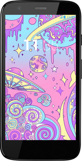 Силиконовый чехол Розовая галактика для Motorola Moto G - 4146u-366 изображение 
