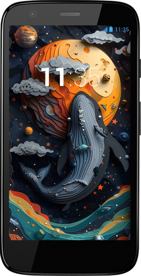Силиконовый чехол Кит в космосе для Motorola Moto G - 6328u-366 изображение 
