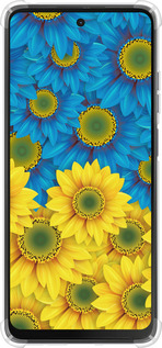 Силикон с усиленными углами чехол Жёлто-голубые цветы для Motorola Moto G24 - 1048sp-3659 изображение 