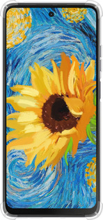 Силикон с усиленными углами чехол Цветы желто-голубые для Motorola Moto G24 - 5308sp-3659 изображение 