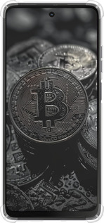 Силикон с усиленными углами чехол Black Bitcoin для Motorola Moto G24 - 6090sp-3659 изображение 