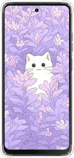 Силіконовий протиударний с посиленими кутами чехол Котик в цветах для Motorola Moto G24 - 6390sp-3659 изображение 