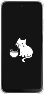 Силикон с усиленными углами чехол С милым котом на черном фоне для Motorola Moto G24 - 6528sp-3659 изображение 