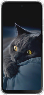 Силикон с усиленными углами чехол Дымчатый кот для Motorola Moto G24 - 825sp-3659 изображение 