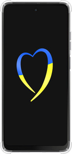 Силикон с усиленными углами чехол Жёлто-голубое сердце для Motorola Moto G24 - 885sp-3659 изображение 