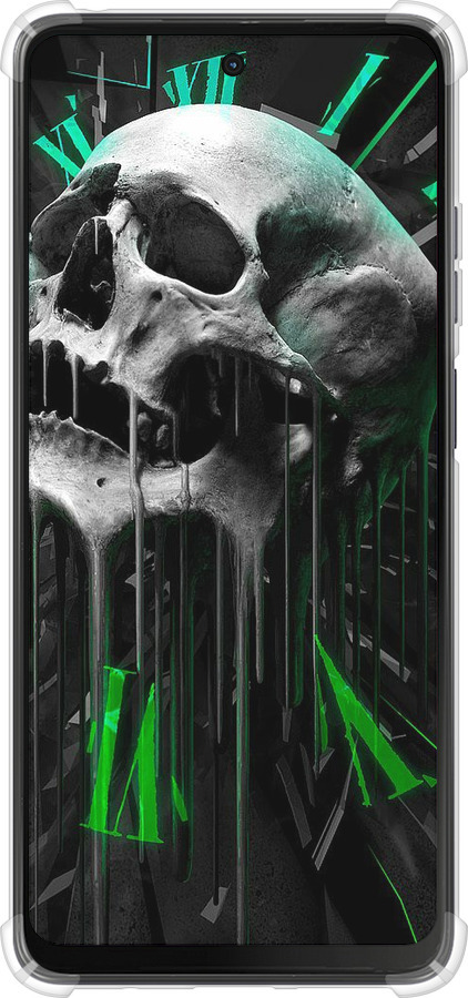 Силикон с усиленными углами чехол Череп-часы для Motorola Moto G24 - 4100sp-3659 изображение 