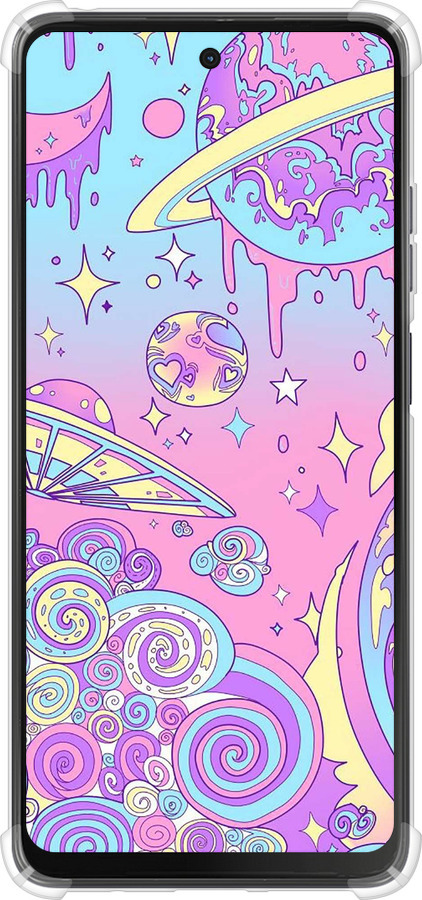 Силикон с усиленными углами чехол Розовая галактика для Motorola Moto G24 - 4146sp-3659 изображение 