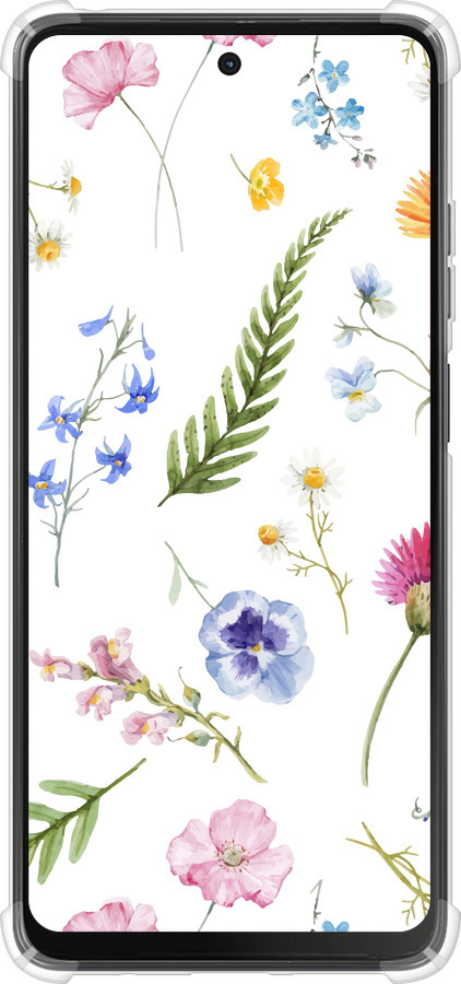 Силикон с усиленными углами чехол Цветочный фон v2 для Motorola Moto G24 - 5472sp-3659 изображение 