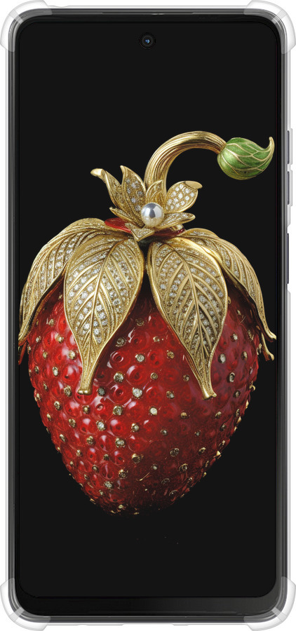 Силикон с усиленными углами чехол Клубника v3 для Motorola Moto G24 - 5638sp-3659 изображение 